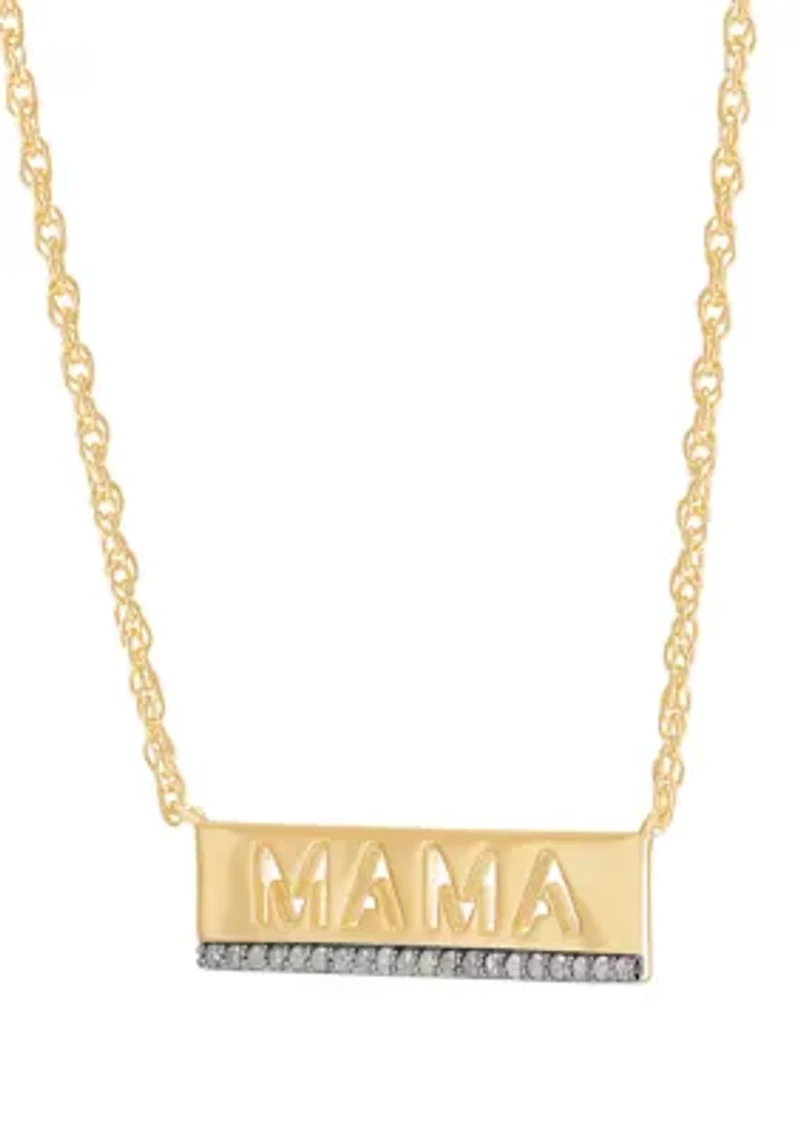 1/10 ct. t.w. Diamond Mama Necklace in Gold Over Silver