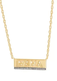 1/10 ct. t.w. Diamond Mama Necklace in Gold Over Silver