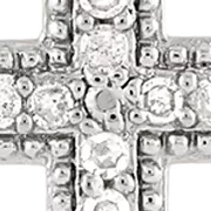 1/10 ct. t.w. Diamond Cross Chain Necklace in Gold Over Silver