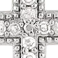 1/10 ct. t.w. Diamond Cross Chain Necklace in Gold Over Silver