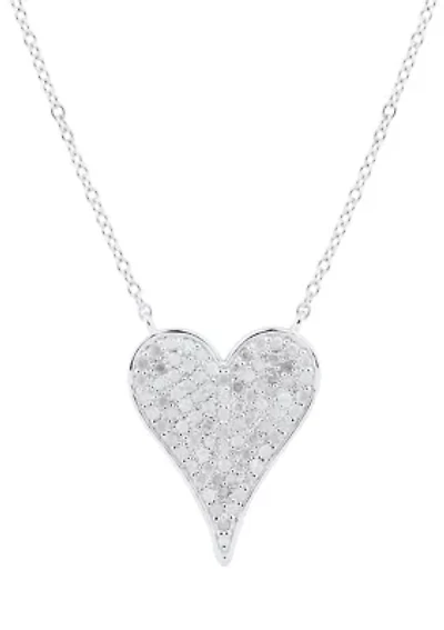 1/2 ct. t.w. Diamond Heart Necklace in Sterling Silver