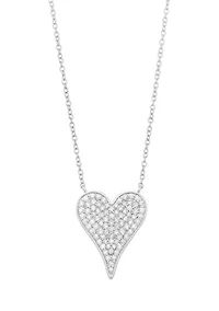 1/2 ct. t.w. Diamond Heart Necklace in Sterling Silver