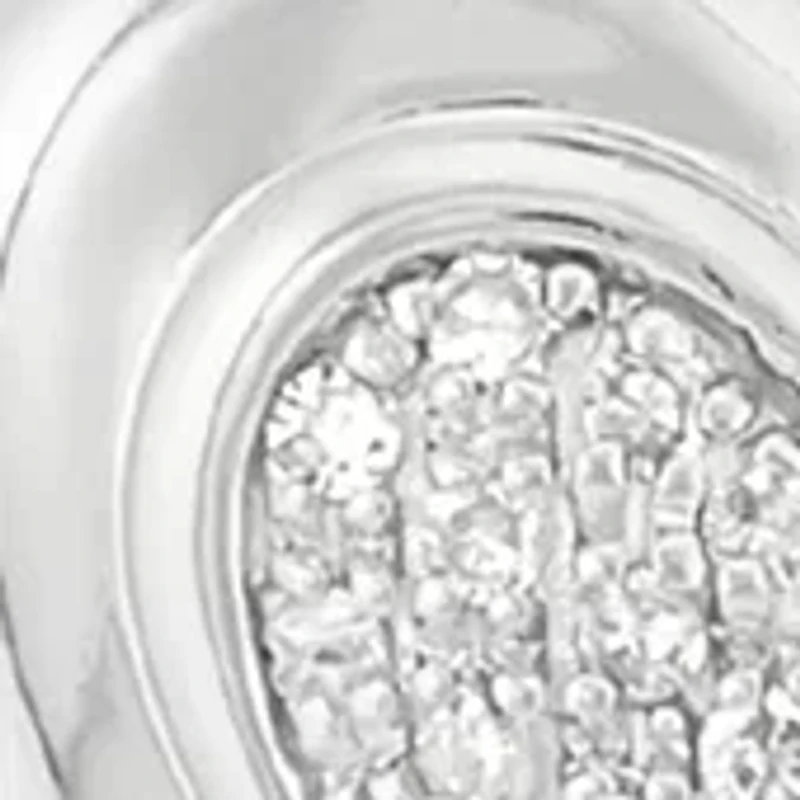 1/10 ct. t.w. Diamond Interlock Heart Necklace in Sterling Silver