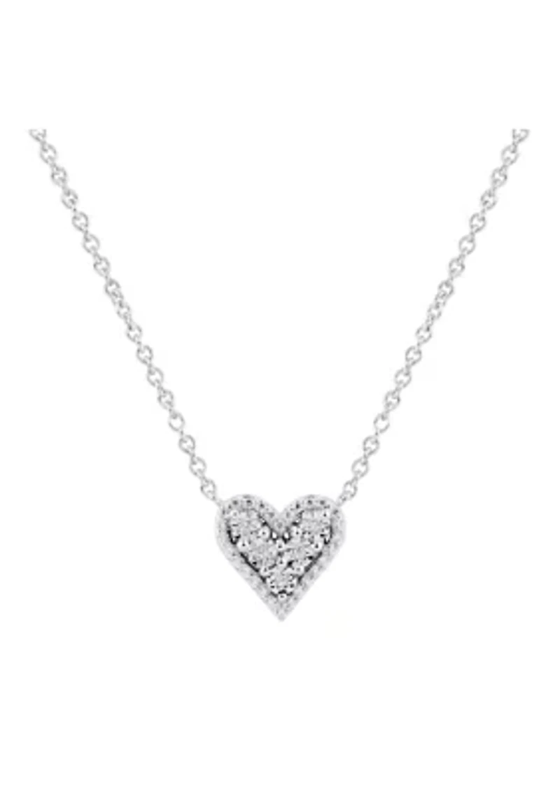 1/10 ct. t.w. Diamond Heart Necklace in Sterling Silver