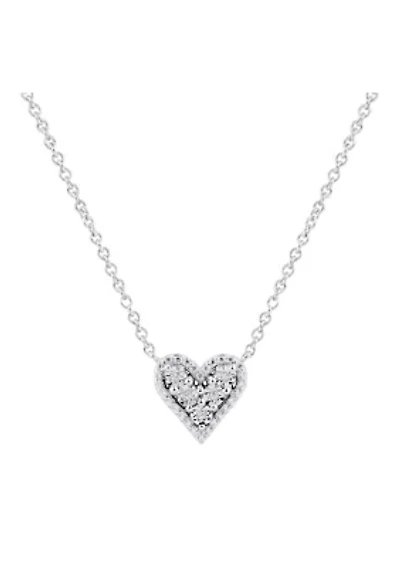 1/10 ct. t.w. Diamond Heart Necklace in Sterling Silver