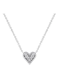 1/10 ct. t.w. Diamond Heart Necklace in Sterling Silver 