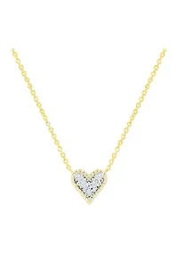 1/10 ct. t.w. Diamond Heart Necklace in Gold Over Sterling Silver 