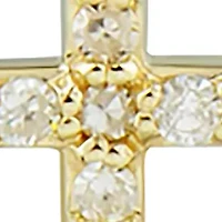 1/8 ct. t.w. Diamond Cross Earrings in 10k Yellow Gold