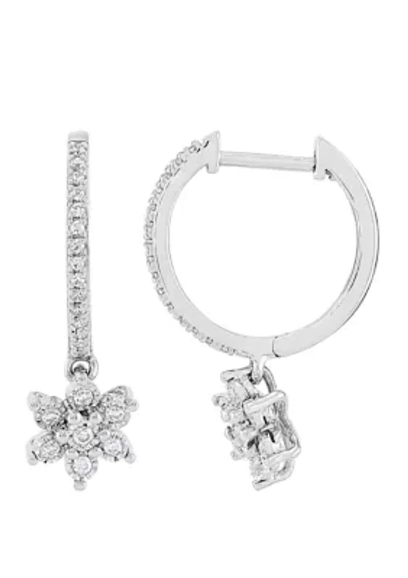 1/10 ct. t.w. Diamond Hoop Earrings in Sterling Silver