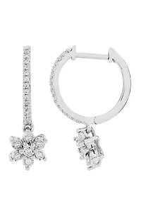  1/10 ct. t.w. Diamond Hoop Earrings in Sterling Silver 