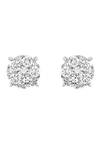 1/2 ct. t.w. Lab Grown Diamond Earrings in Sterling Silver and 3K White Gold