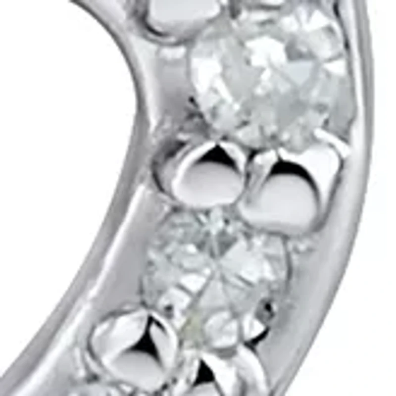 1/10 ct. t.w. Diamond Heart Earrings in 10K White Gold