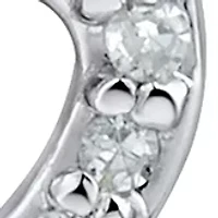 1/10 ct. t.w. Diamond Heart Earrings in 10K White Gold