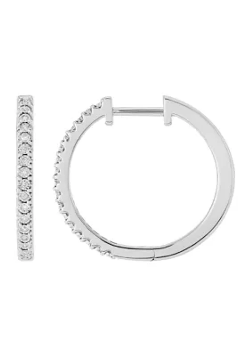 1/10 ct. t.w. Diamond Hoop Earrings in Sterling Silver