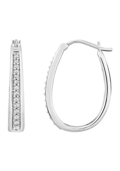 1/4 ct. t.w. Diamond Hoop Earrings in Sterling Silver 