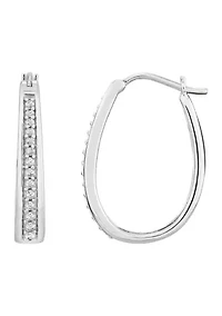 1/4 ct. t.w. Diamond Hoop Earrings in Sterling Silver 