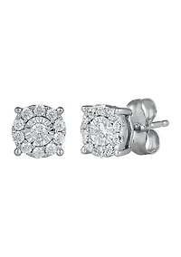 1/4 ct. t.w. Diamond Halo Stud Earrings in 14K White Gold