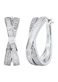  1 ct. t.w. Diamond  Hoop in Sterling Silver