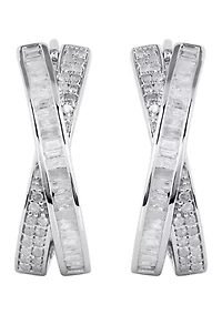  1 ct. t.w. Diamond  Hoop in Sterling Silver