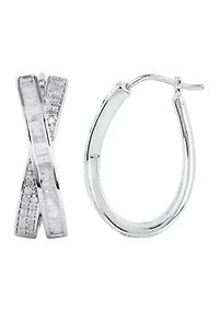  1 ct. t.w. Diamond  Hoop in Sterling Silver