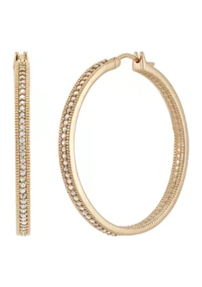 1/2 ct. t.w. Diamond Hoop Earrings in Sterling Silver 