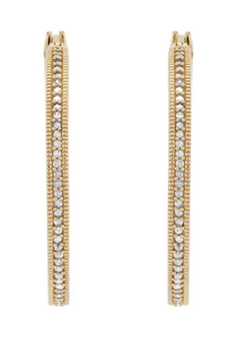 1/2 ct. t.w. Diamond Hoop Earrings in Sterling Silver 