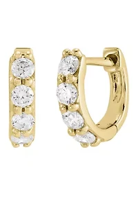 1/5 ct. t.w. Diamond Hoop Earrings in 14K Yellow Gold