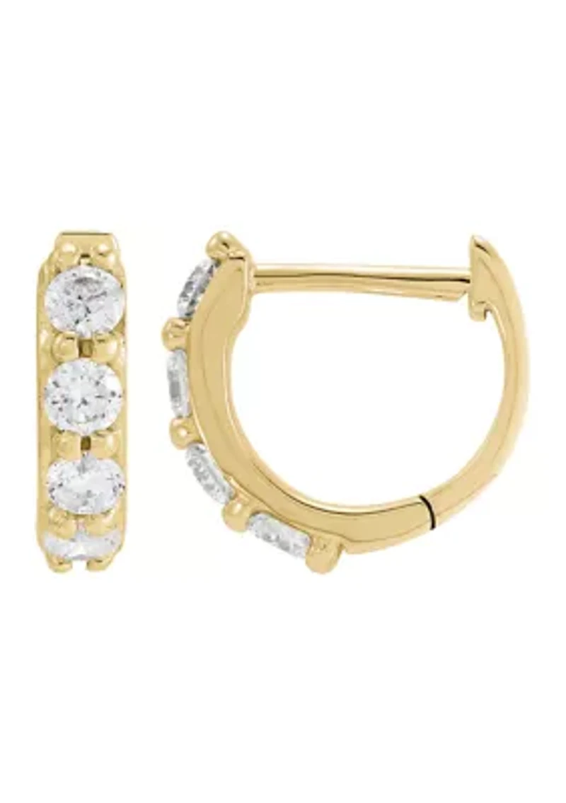 1/5 ct. t.w. Diamond Hoop Earrings in 14K Yellow Gold