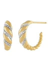 1/5 ct. t.w. Diamond Huggie Earrings - Gold Over Sterling Silver