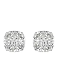 1/10 ct. t.w. Diamond Square Stud Earrings in Sterling Silver