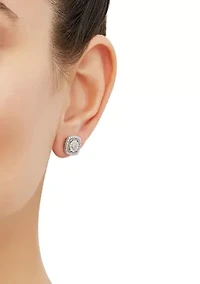 1/10 ct. t.w. Diamond Square Stud Earrings in Sterling Silver