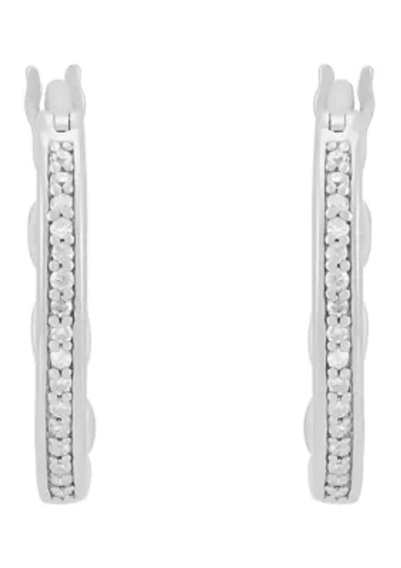 1/10 ct. t.w. Diamond Hoop Earrings in Sterling Silver