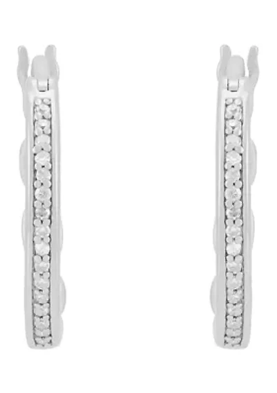 1/10 ct. t.w. Diamond Hoop Earrings in Sterling Silver