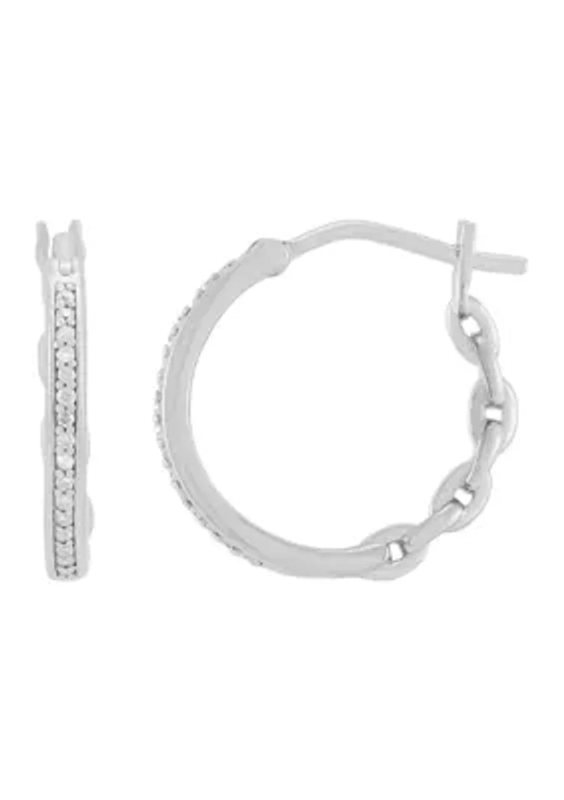 1/10 ct. t.w. Diamond Hoop Earrings in Sterling Silver