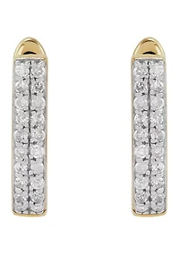 1/10 ct. t.w. Diamond Oval Huggie Earrings in 10K Yellow Gold