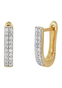 1/10 ct. t.w. Diamond Oval Huggie Earrings in 10K Yellow Gold
