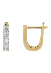 1/10 ct. t.w. Diamond Oval Huggie Earrings in 10K Yellow Gold