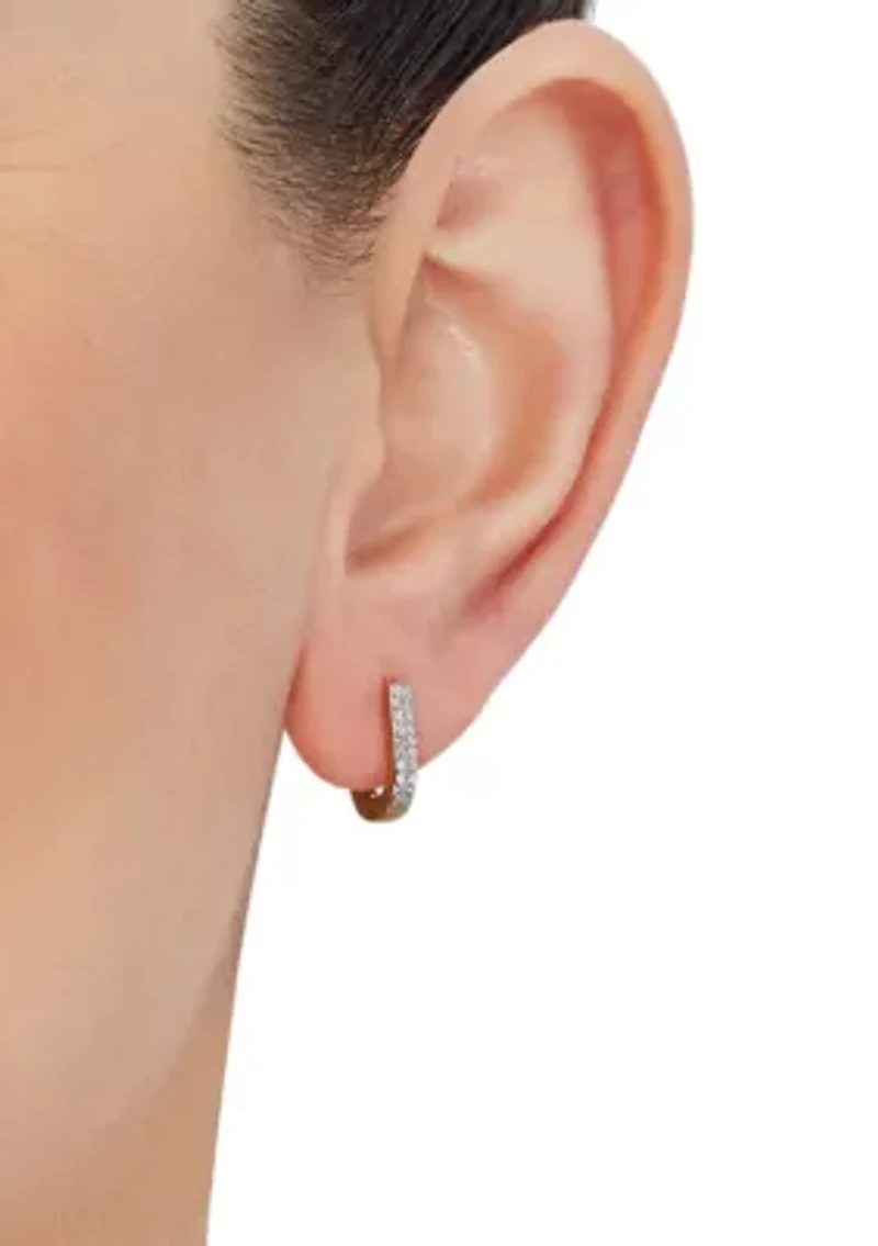 1/10 ct. t.w. Diamond Oval Huggie Earrings in 10K Yellow Gold