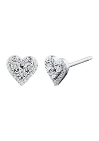 1/10 ct. t.w. Diamond Heart Stud Earrings in Sterling Silver