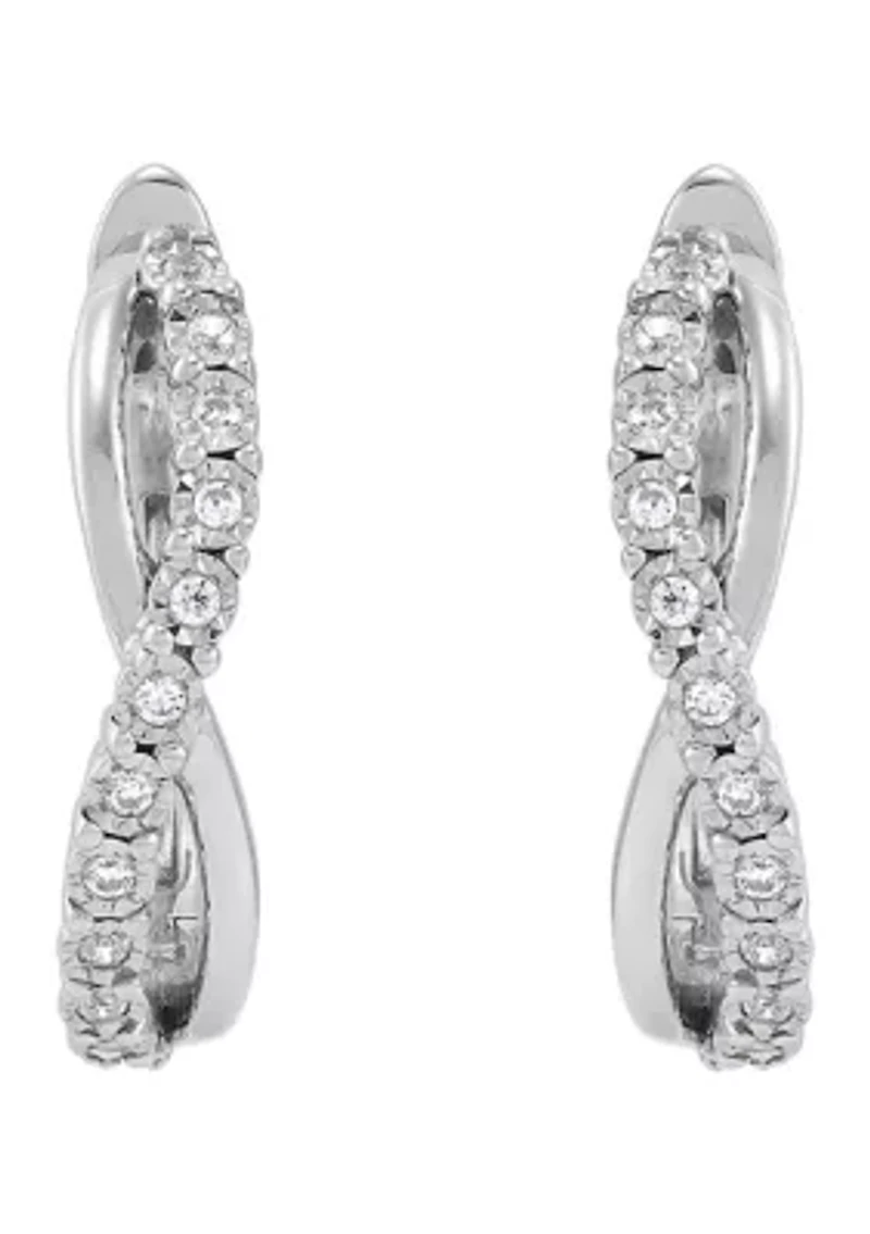 1/5 ct. t.w. Lab Created Diamond Hoop Earrings in Sterling Silver