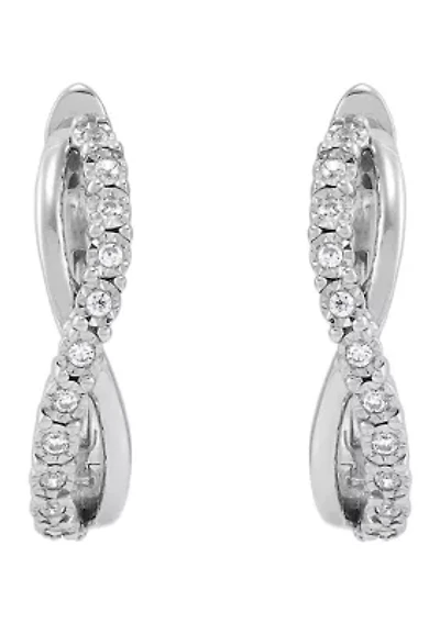 1/5 ct. t.w. Lab Created Diamond Hoop Earrings in Sterling Silver