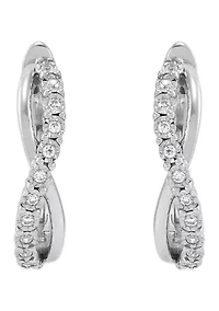 1/5 ct. t.w. Lab Created Diamond Hoop Earrings in Sterling Silver
