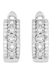 Lab Grown 1/3 ct. t.w. Diamond Huggie Hoop Earrings in Sterling Silver