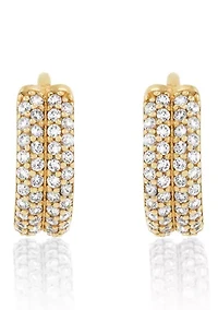 Diamond Hoop Earrings 14K Yellow Gold 