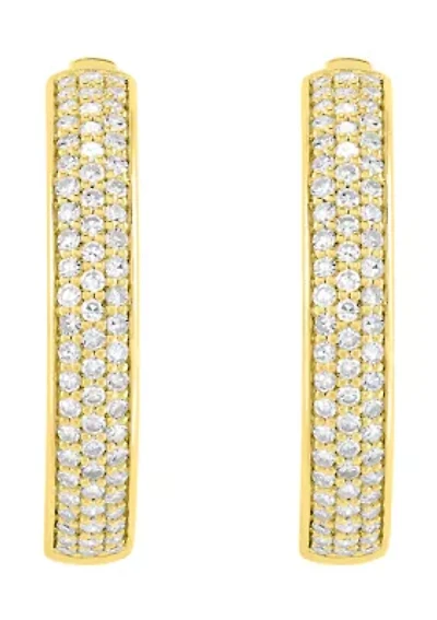 1 ct. t.w. Lab Grown Diamond Hoop Earrings in Sterling Silver