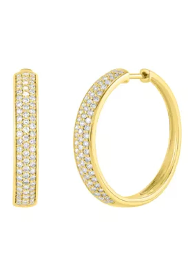 1 ct. t.w. Lab Grown Diamond Hoop Earrings in Sterling Silver