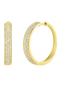 1 ct. t.w. Lab Grown Diamond Hoop Earrings in Sterling Silver