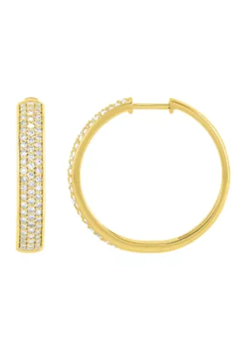 1 ct. t.w. Lab Grown Diamond Hoop Earrings in Sterling Silver