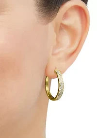 1 ct. t.w. Lab Grown Diamond Hoop Earrings in Sterling Silver