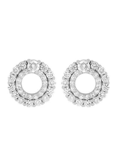 1 ct. t.w. Lab Grown Diamond Circle Stud Earrings in Sterling Silver